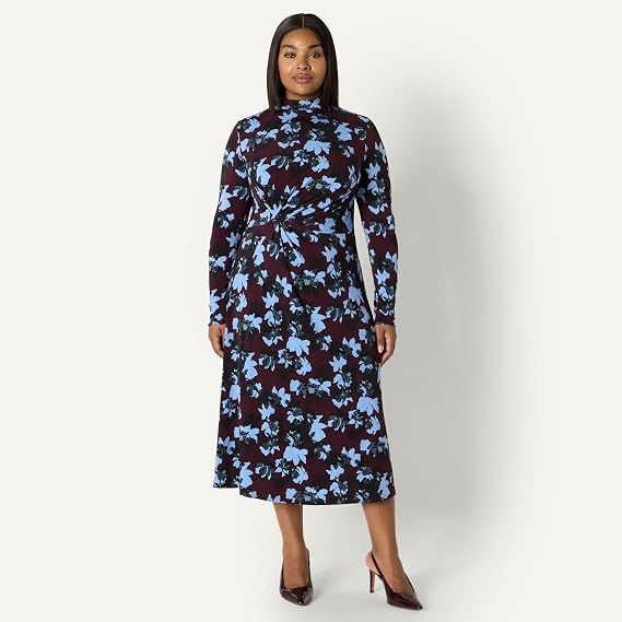 Floral Long Sleeve Midi Dress image 3